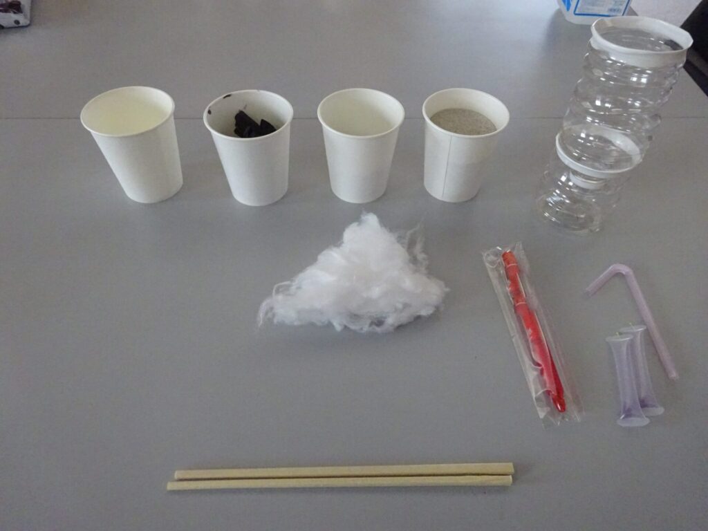 ろ過実験準備物